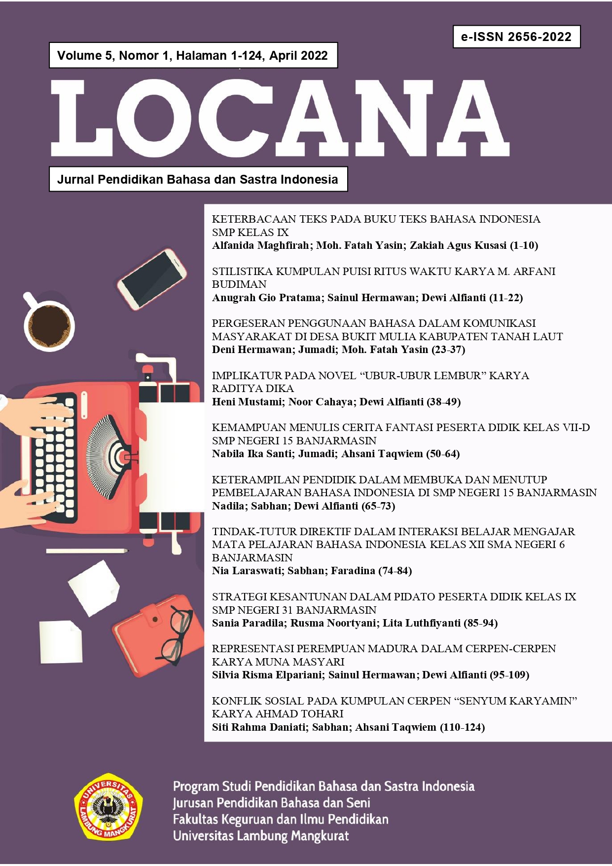 					View Vol. 5 No. 1 (2022): JURNAL LOCANA
				