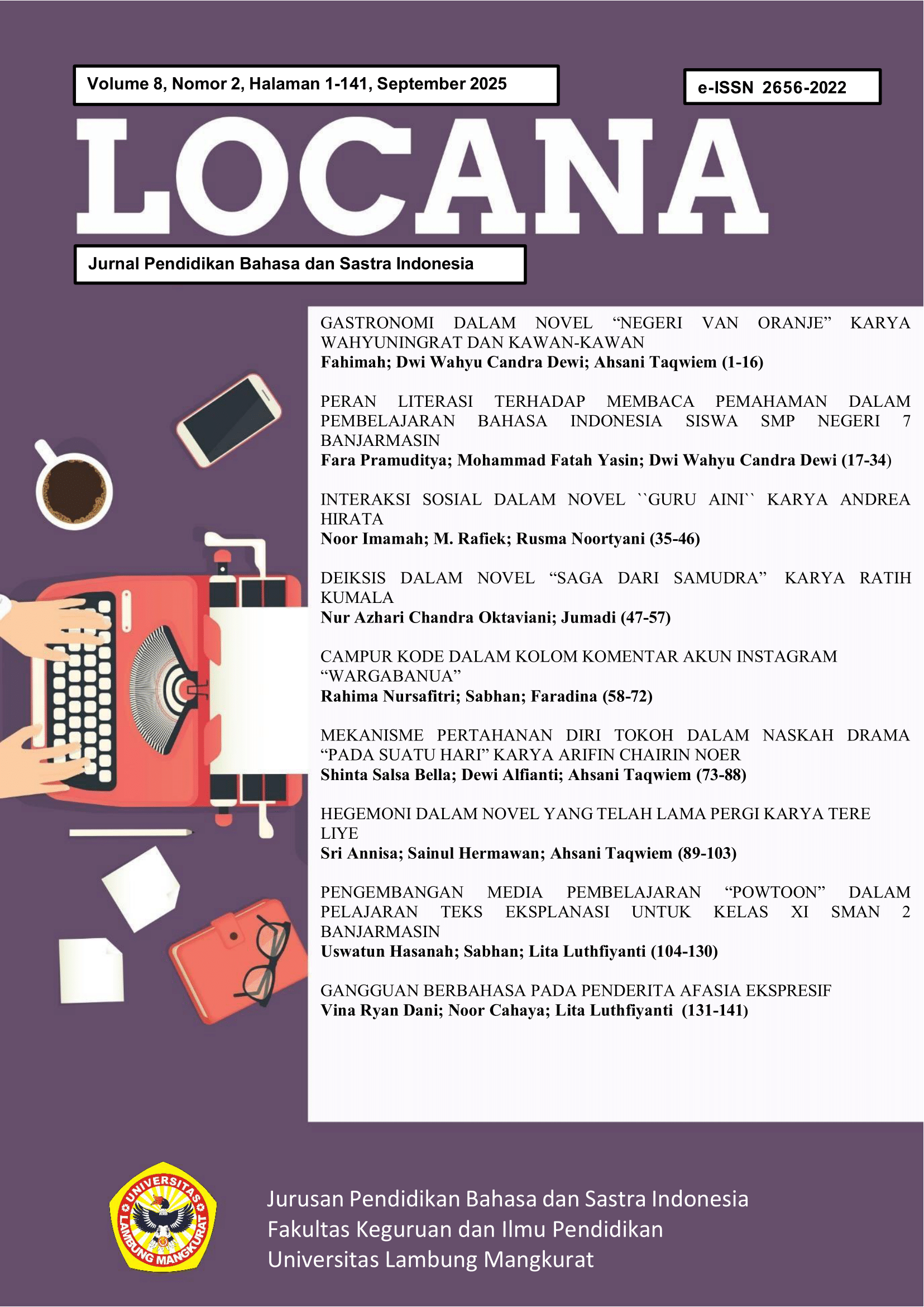 					View Vol. 8 No. 2 (2025): JURNAL LOCANA
				