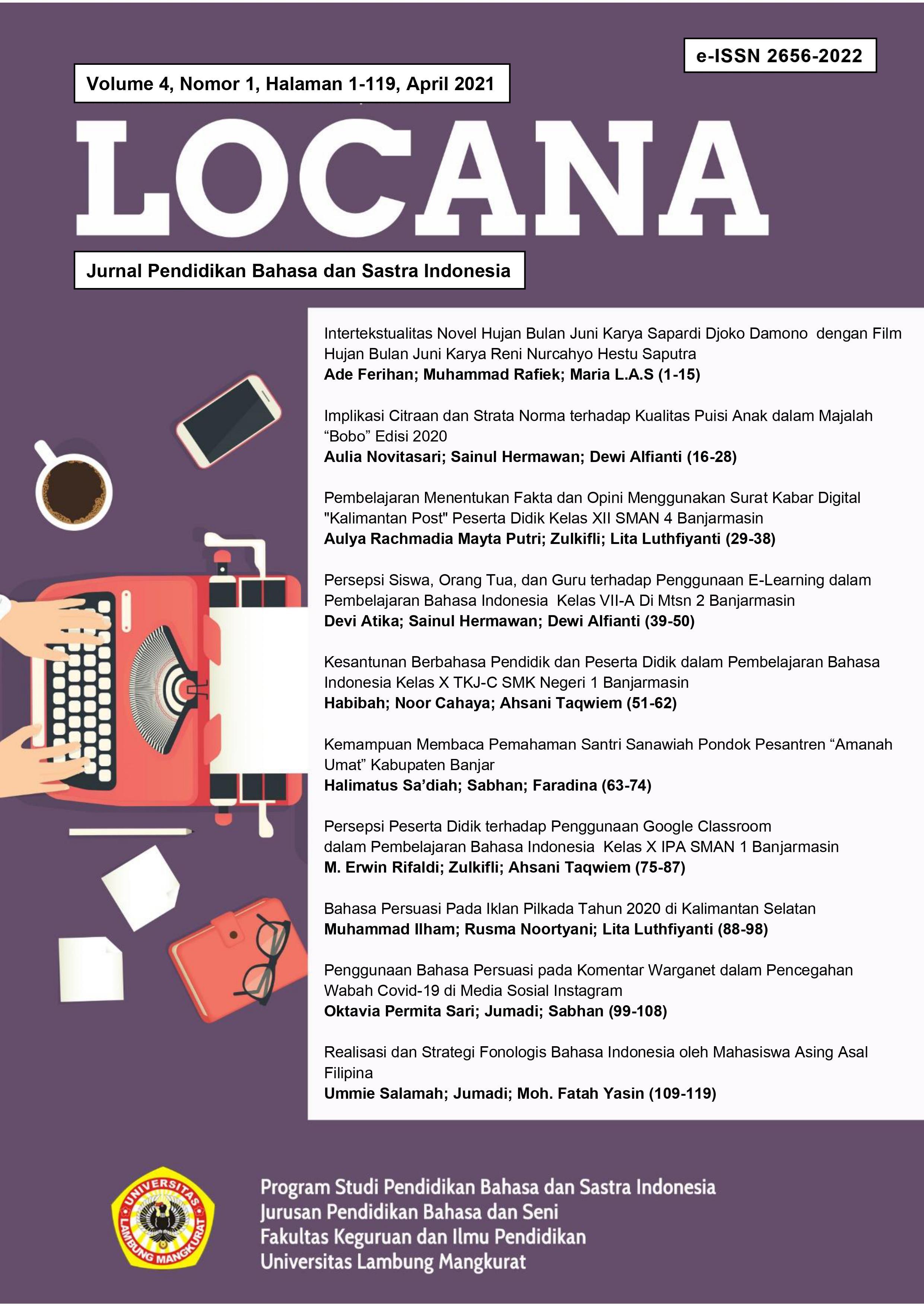 					View Vol. 4 No. 1 (2021): JURNAL LOCANA
				